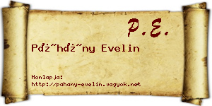 Páhány Evelin névjegykártya