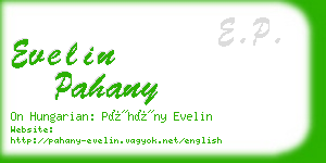 evelin pahany business card